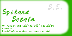 szilard setalo business card